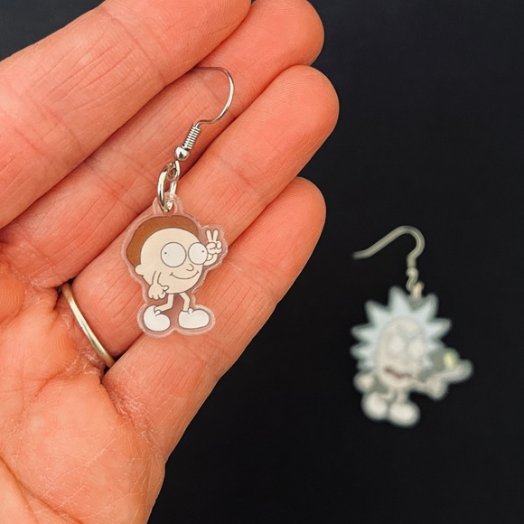 Rick and Morty Dangle Earrings - Picture 6 of 10